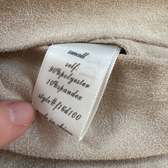 NEW Anthropologie Suede Dress NWOT Tan Embroidered Lace Crochet Sleevele… - Picture 13 of 14